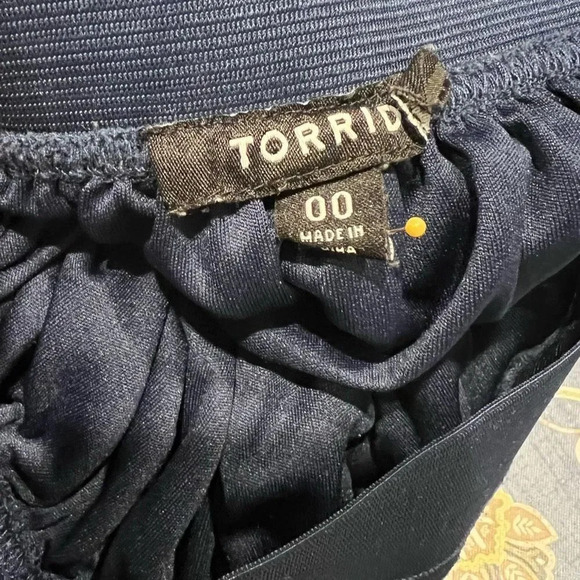 Torrid Blue‎ Tulle Mesh Midi Knee Length Formal Skirt Size 00 Elastic Waist - Picture 6 of 12